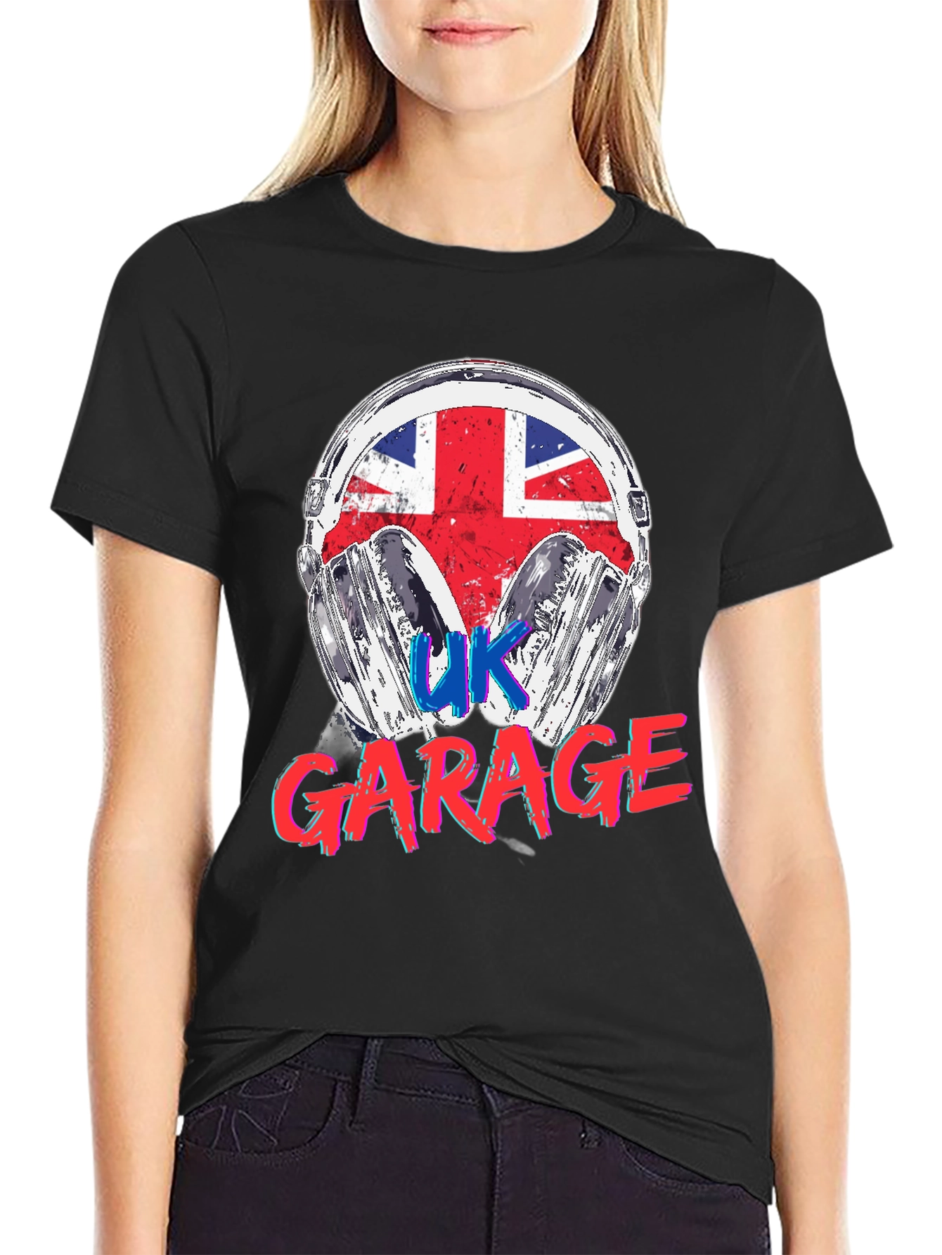 UK Garage Music T-Shirt Union Jack Headphones Design