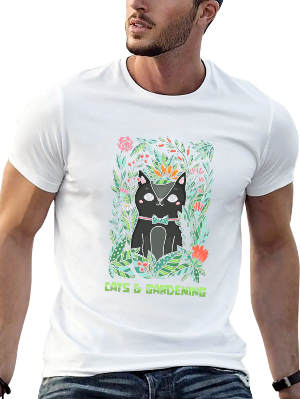 Cats & Gardening Graphic T-Shirt