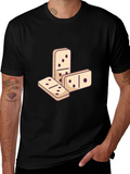 Domino Graphic Tee - Black Casual T-Shirt