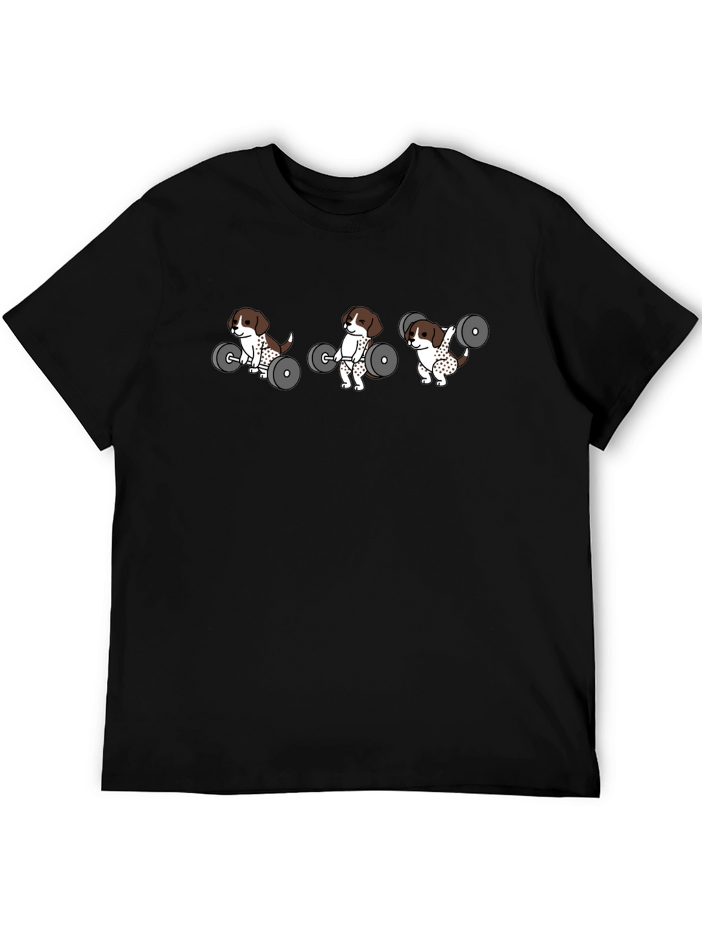 Weightlifting Dog Graphic Tee - Black Cotton T-Shirt