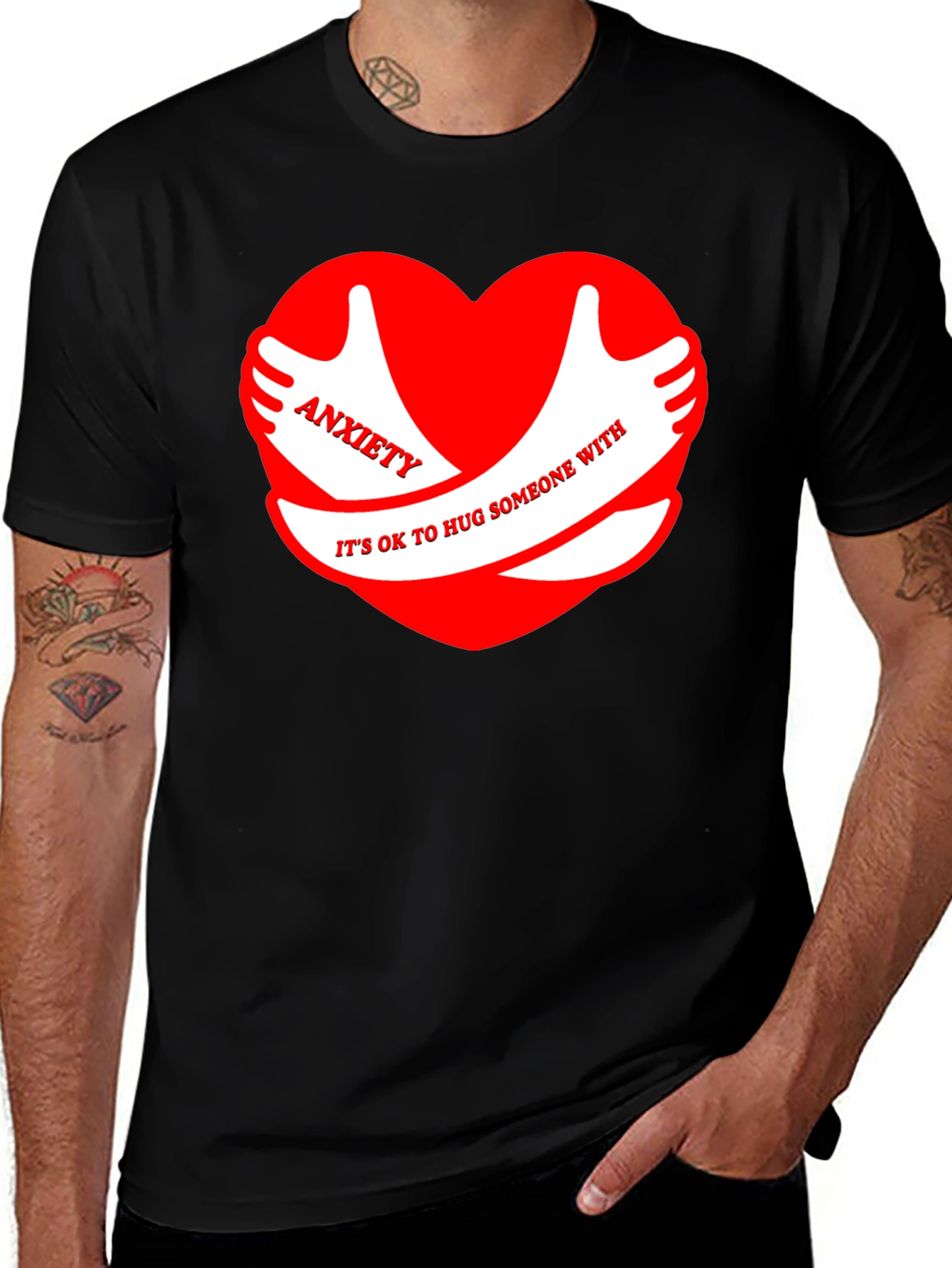 Anxiety Hug Graphic Tee - Comfort & Support T-Shirt