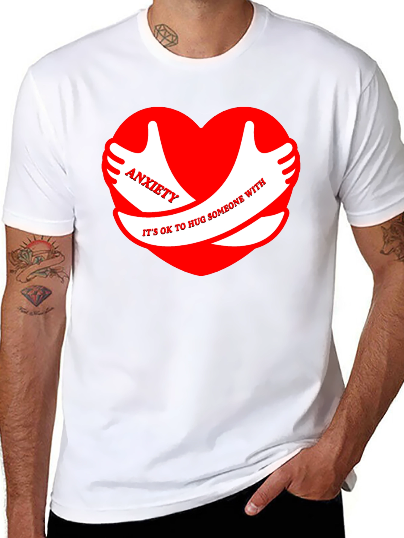 Anxiety Hug Graphic Tee - Comfort & Support T-Shirt