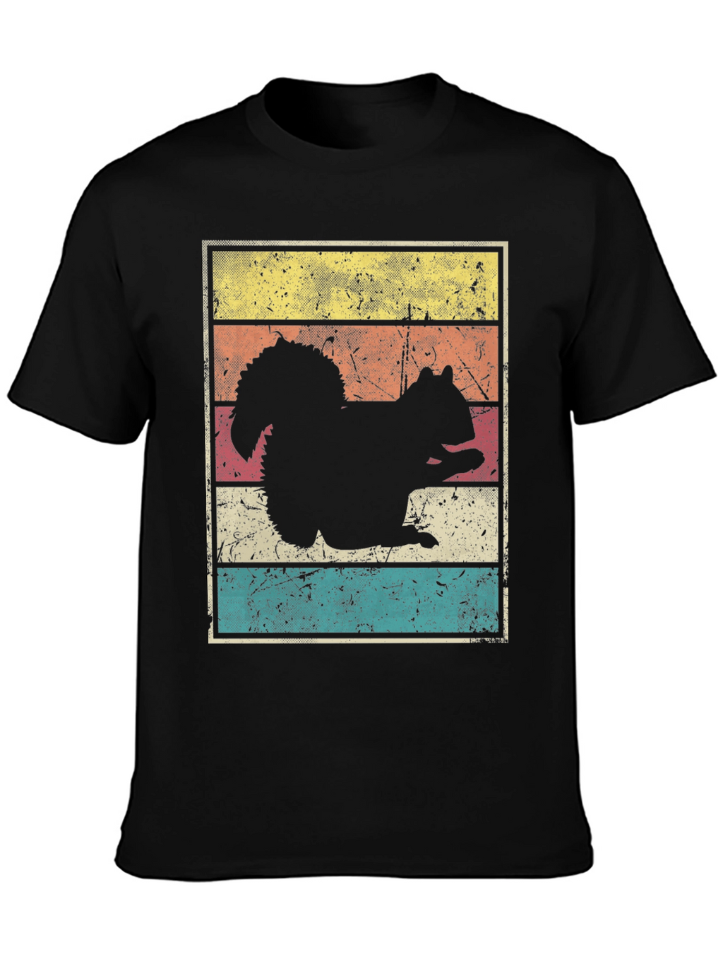 Squirrel Silhouette Retro Style Graphic T-Shirt