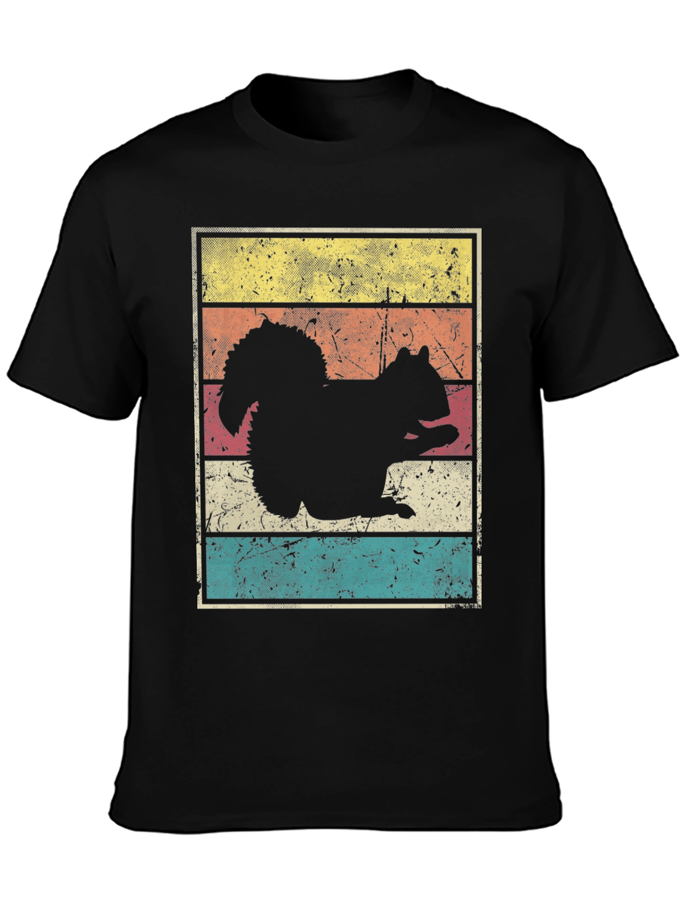 Squirrel Silhouette Retro Style Graphic T-Shirt