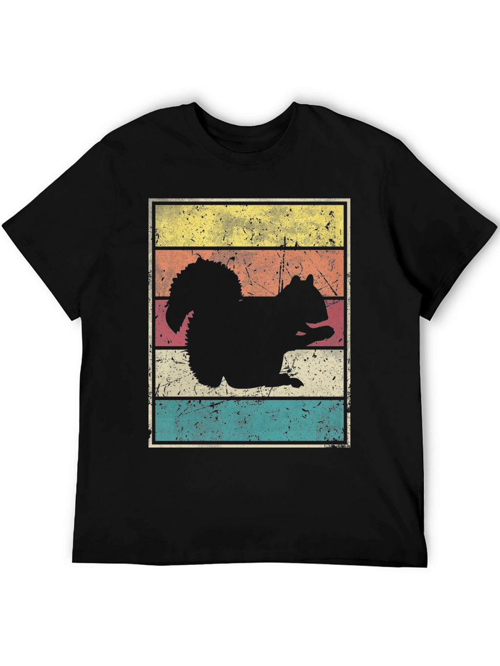 Squirrel Silhouette Retro Style Graphic T-Shirt