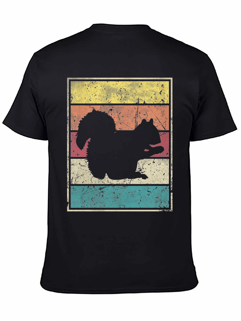 Squirrel Silhouette Retro Style Graphic T-Shirt