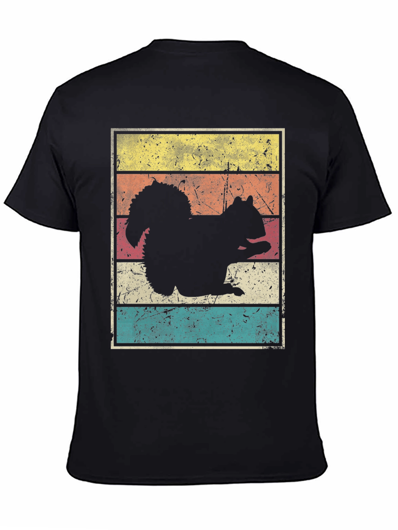 Squirrel Silhouette Retro Style Graphic T-Shirt