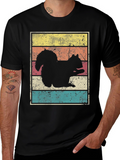 Squirrel Silhouette Retro Style Graphic T-Shirt