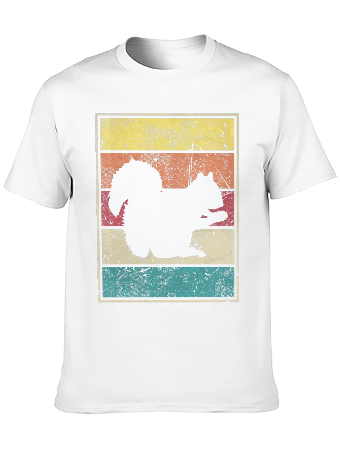 Squirrel Silhouette Retro Style Graphic T-Shirt