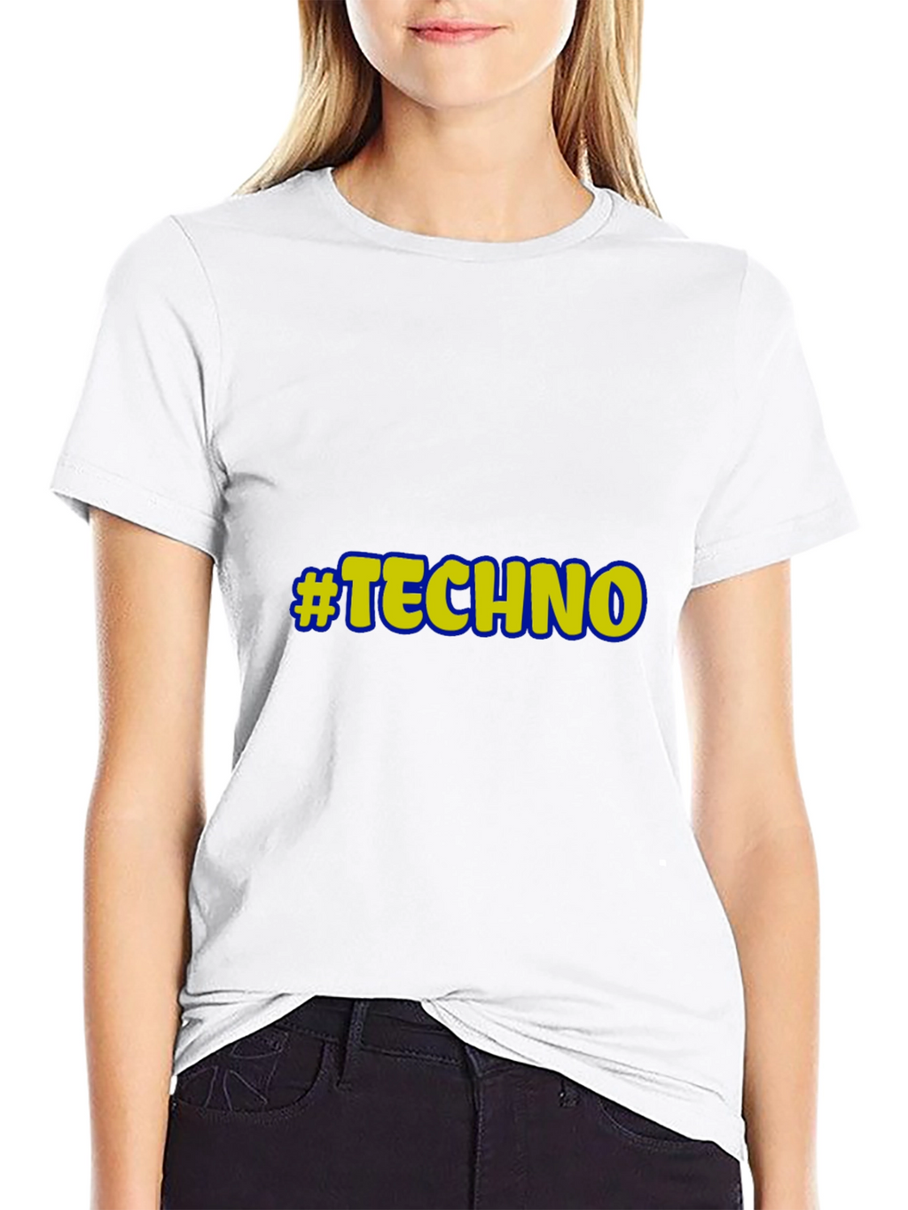 Black #Techno Graphic T-Shirt