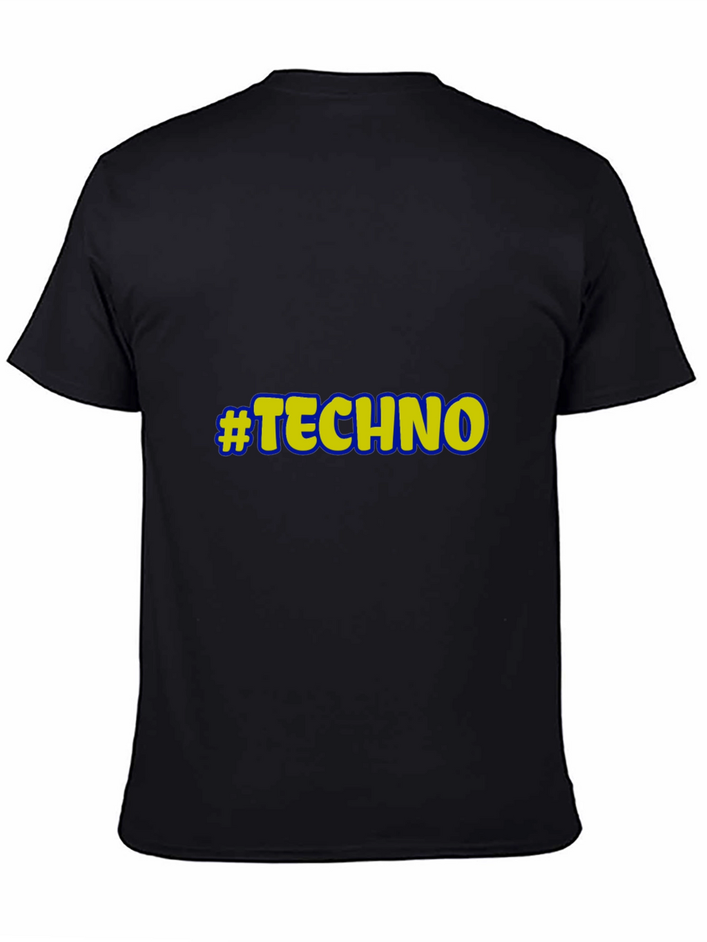 Black #Techno Graphic T-Shirt