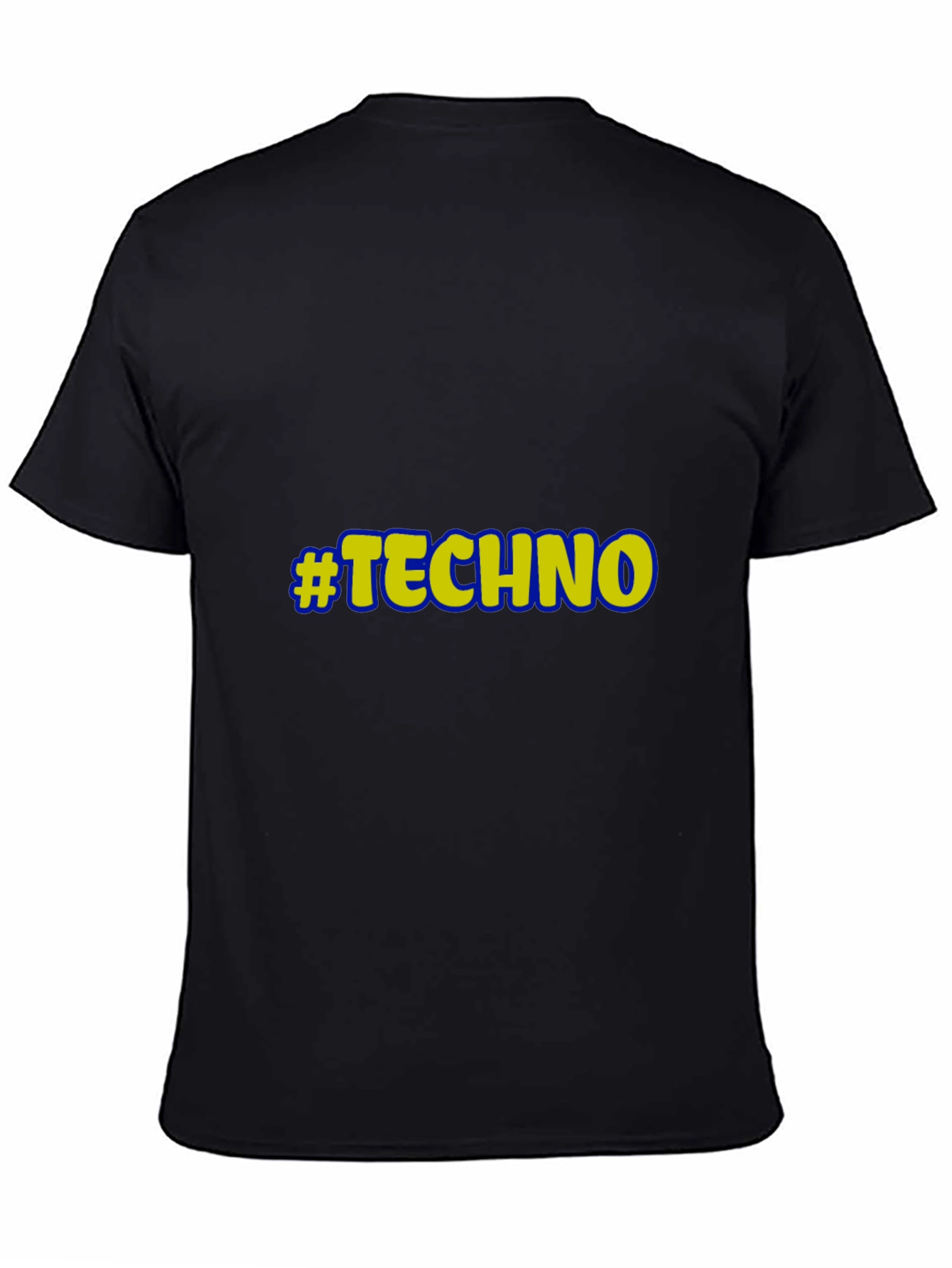 Black #Techno Graphic T-Shirt