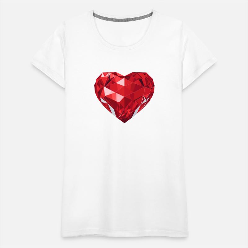 Shining red diamond heart