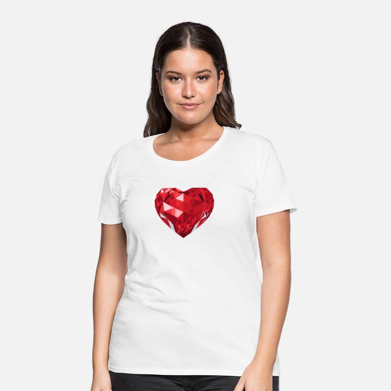 Shining red diamond heart