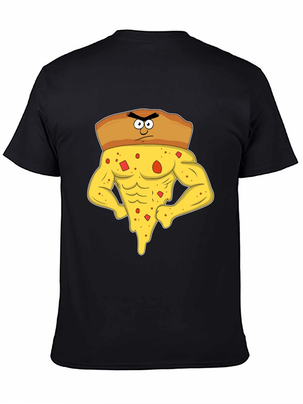 Funny Muscular Pizza Slice Graphic T-Shirt