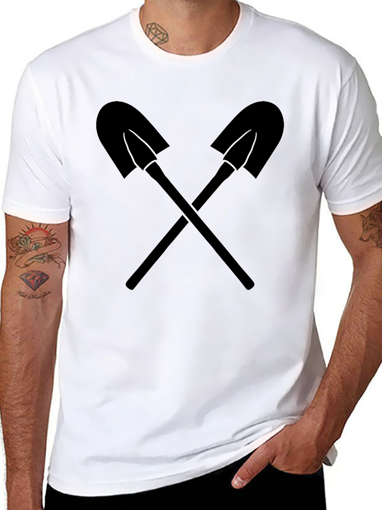 Crossed Shovels Graphic Tee - Black