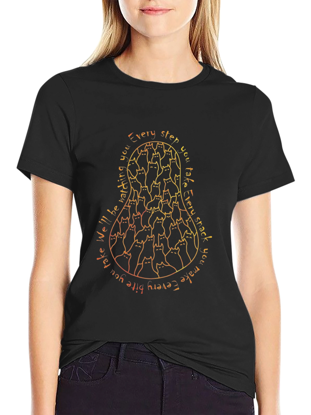 Cat Silhouette T-Shirt - Well Be Watching You