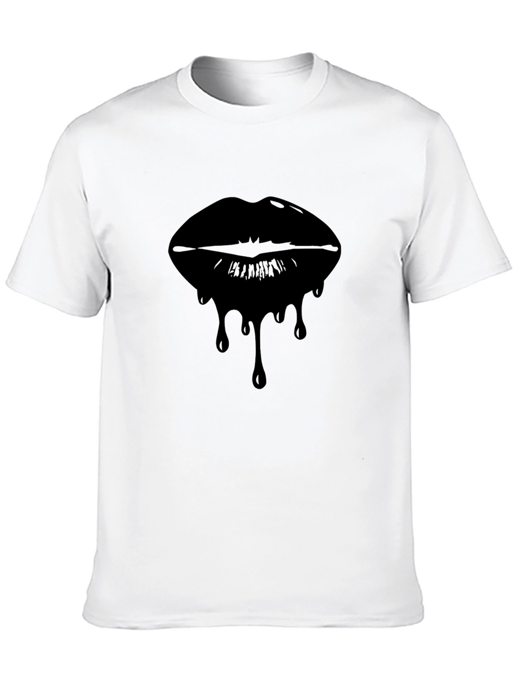 Dripping Lips Graphic Tee - Modern Black T-Shirt