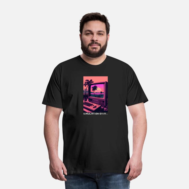 Simulation Over Retro Computer Monitor Vaporwave A