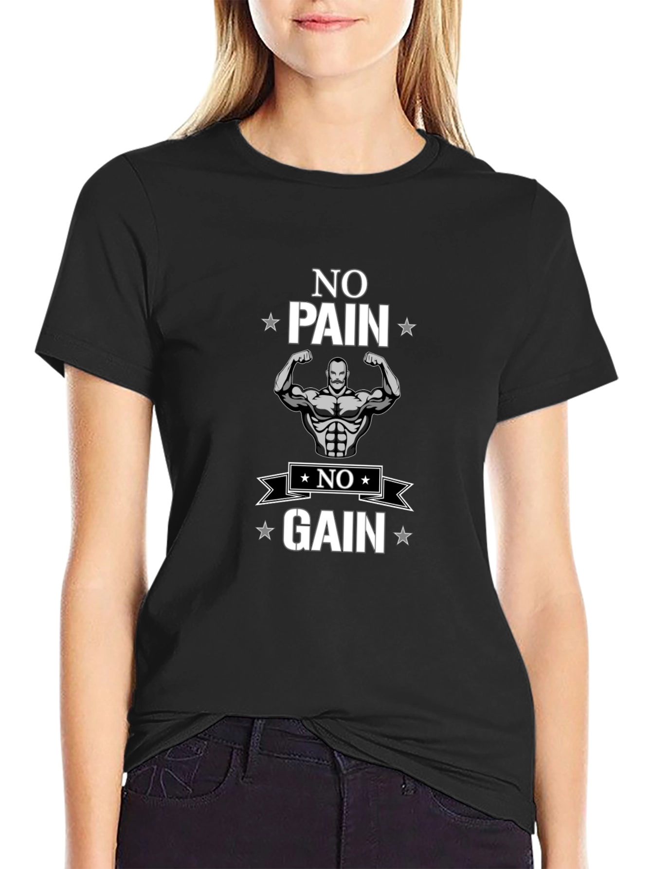 No Pain No Gain Gym T-Shirt - Motivational Workout Tee