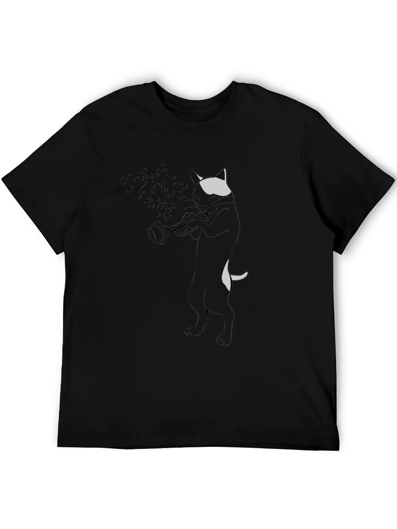 Cool Cat Trumpet Player Graphic T-Shirt