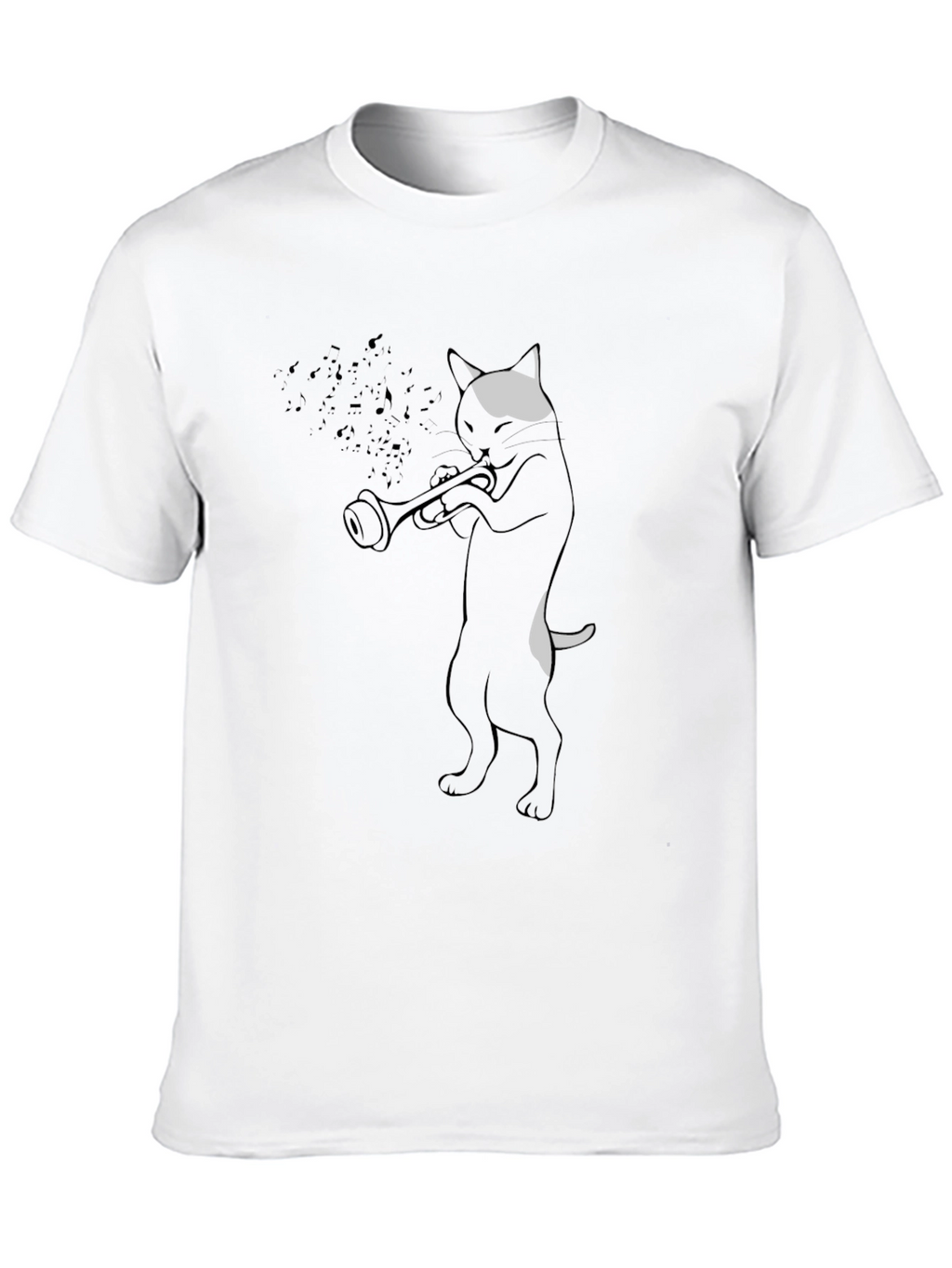 Cool Cat Trumpet Player Graphic T-Shirt