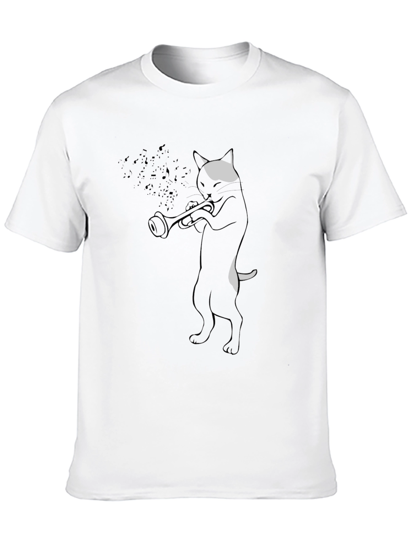 Cool Cat Trumpet Player Graphic T-Shirt
