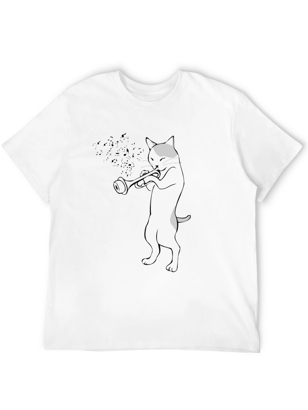 Cool Cat Trumpet Player Graphic T-Shirt