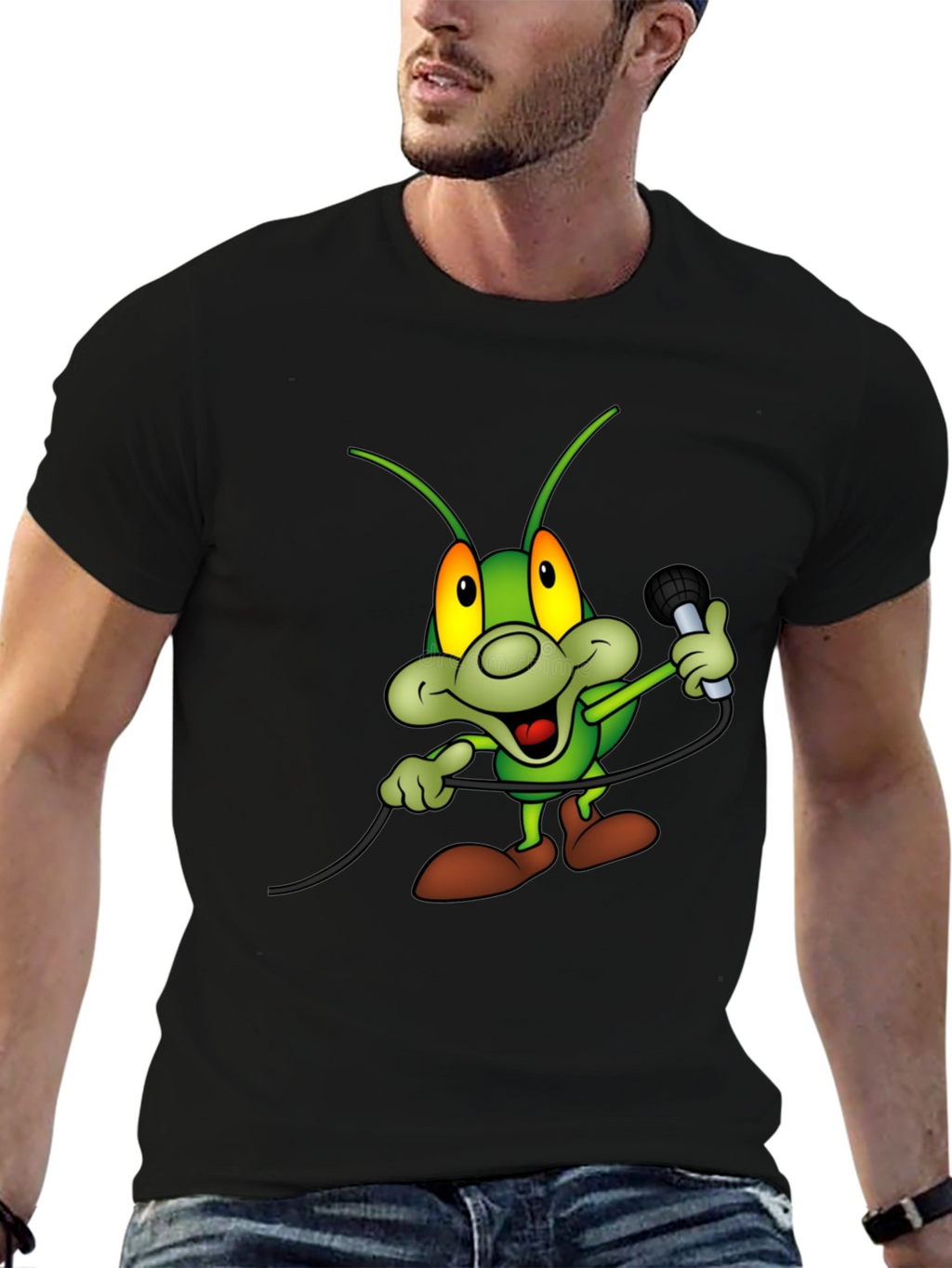 Cartoon Bug Microphone T-Shirt