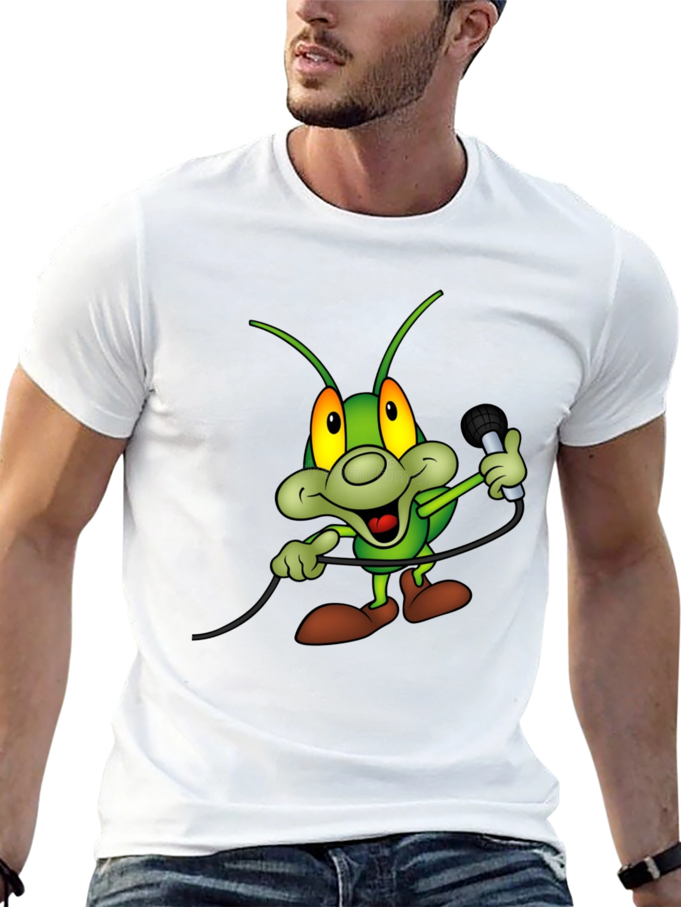 Cartoon Bug Microphone T-Shirt