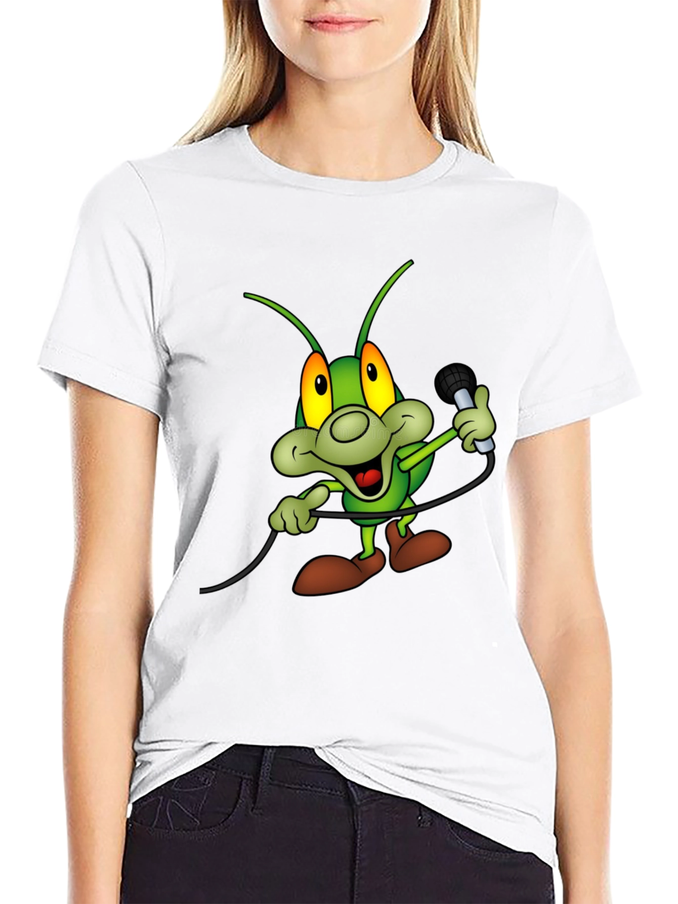 Cartoon Bug Microphone T-Shirt