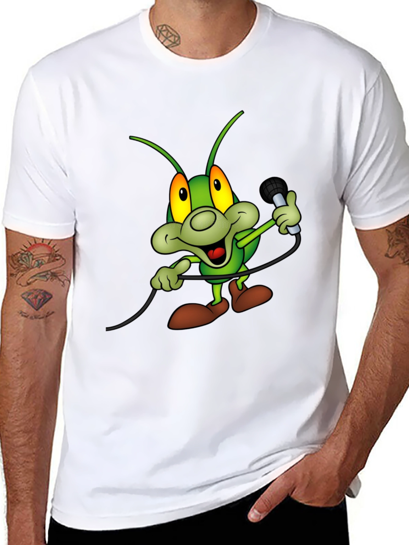Cartoon Bug Microphone T-Shirt