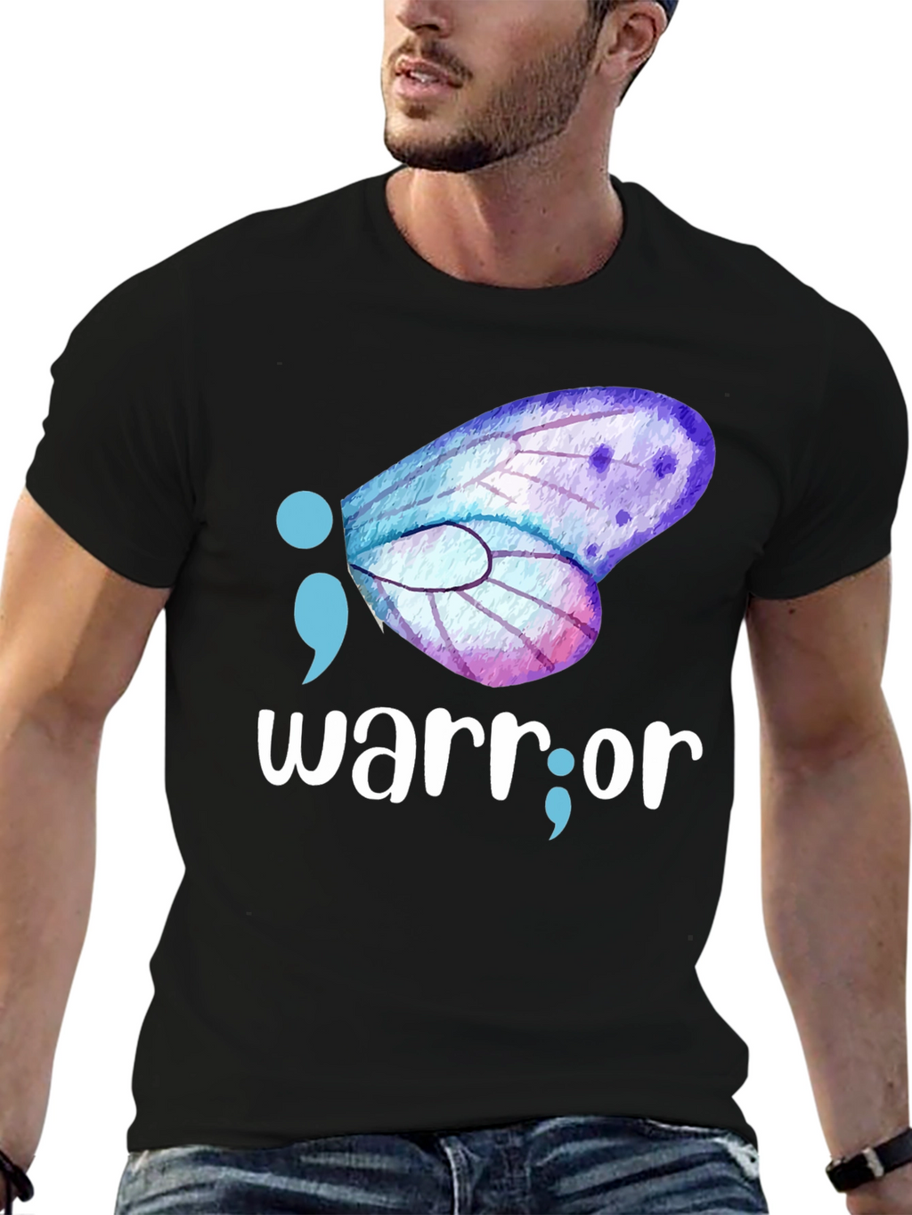 Warrior Semipcolon Butterfly Graphic Tee