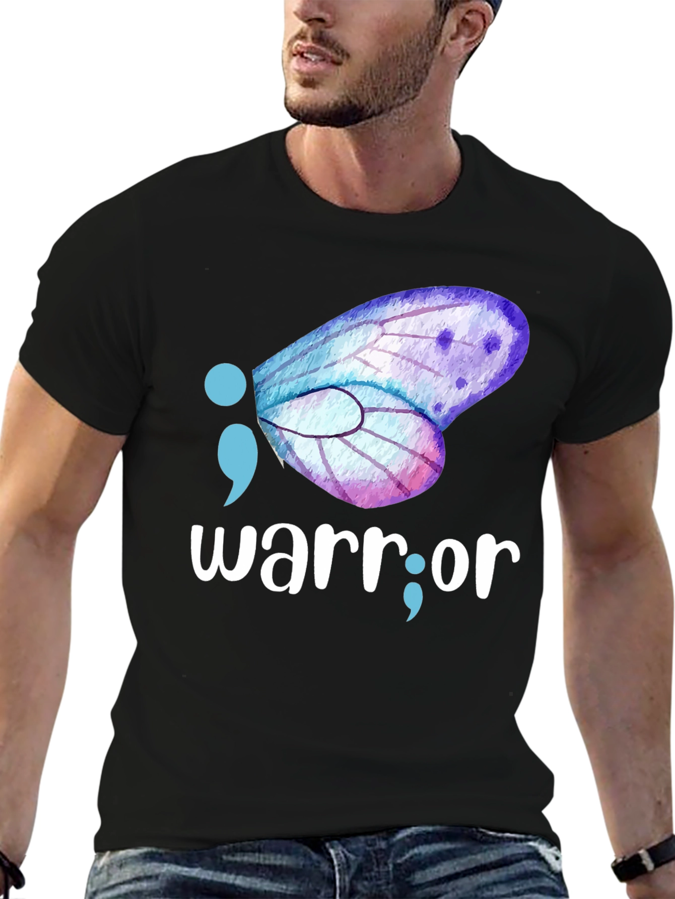 Warrior Semipcolon Butterfly Graphic Tee