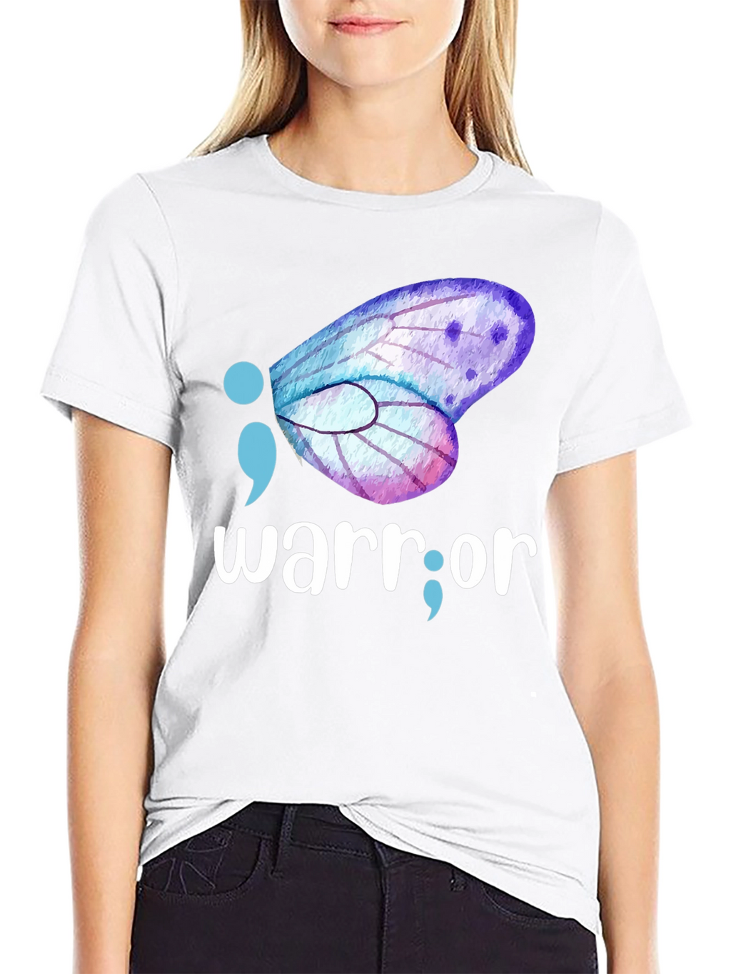 Warrior Semipcolon Butterfly Graphic Tee