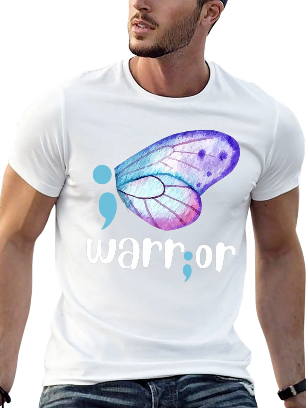 Warrior Semipcolon Butterfly Graphic Tee