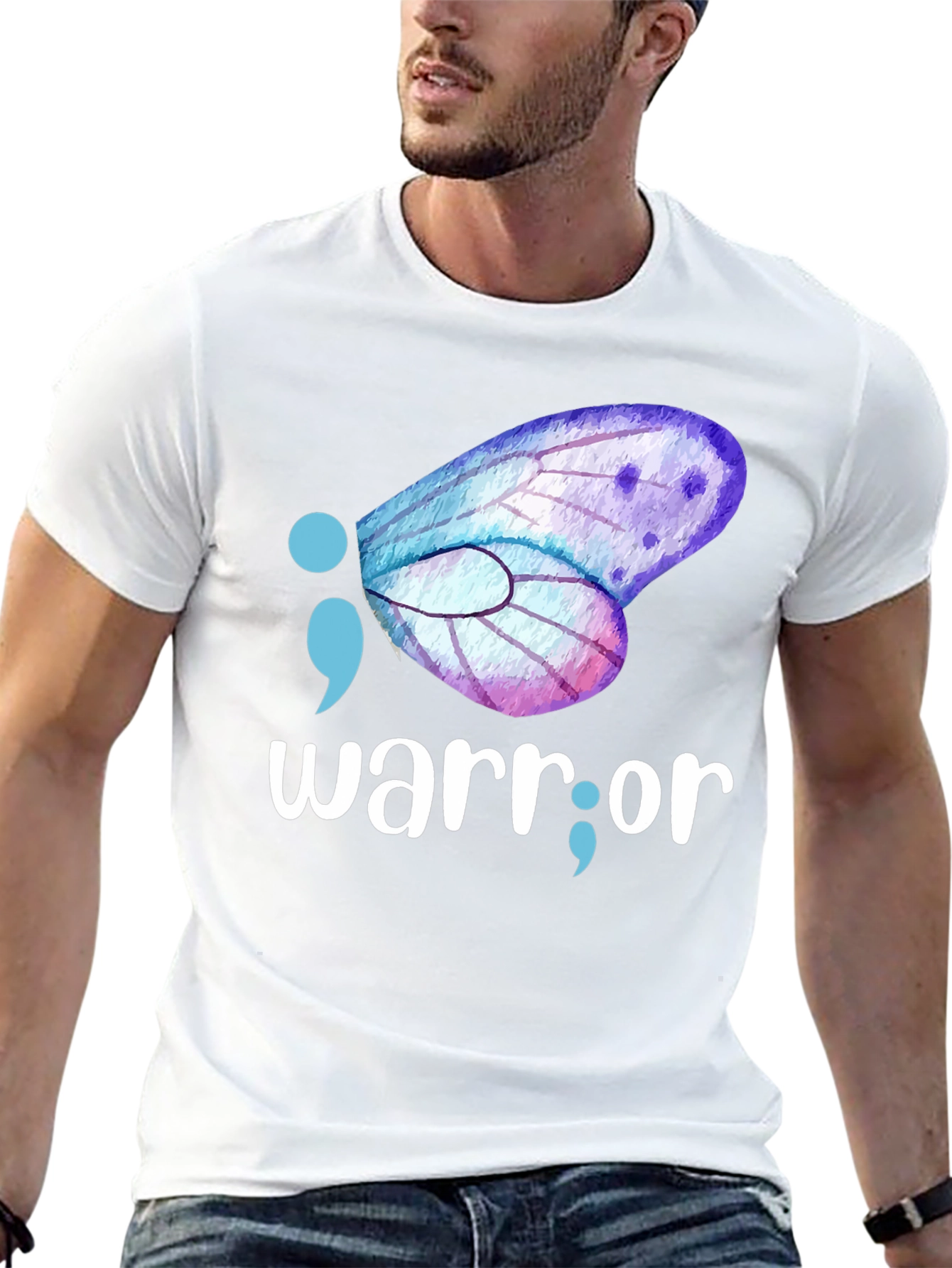 Warrior Semipcolon Butterfly Graphic Tee