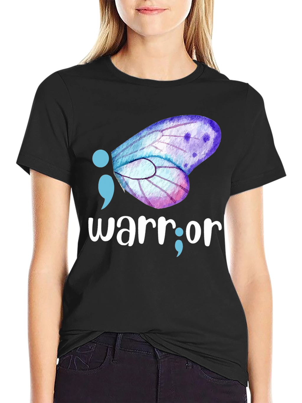 Warrior Semipcolon Butterfly Graphic Tee