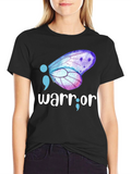 Warrior Semipcolon Butterfly Graphic Tee
