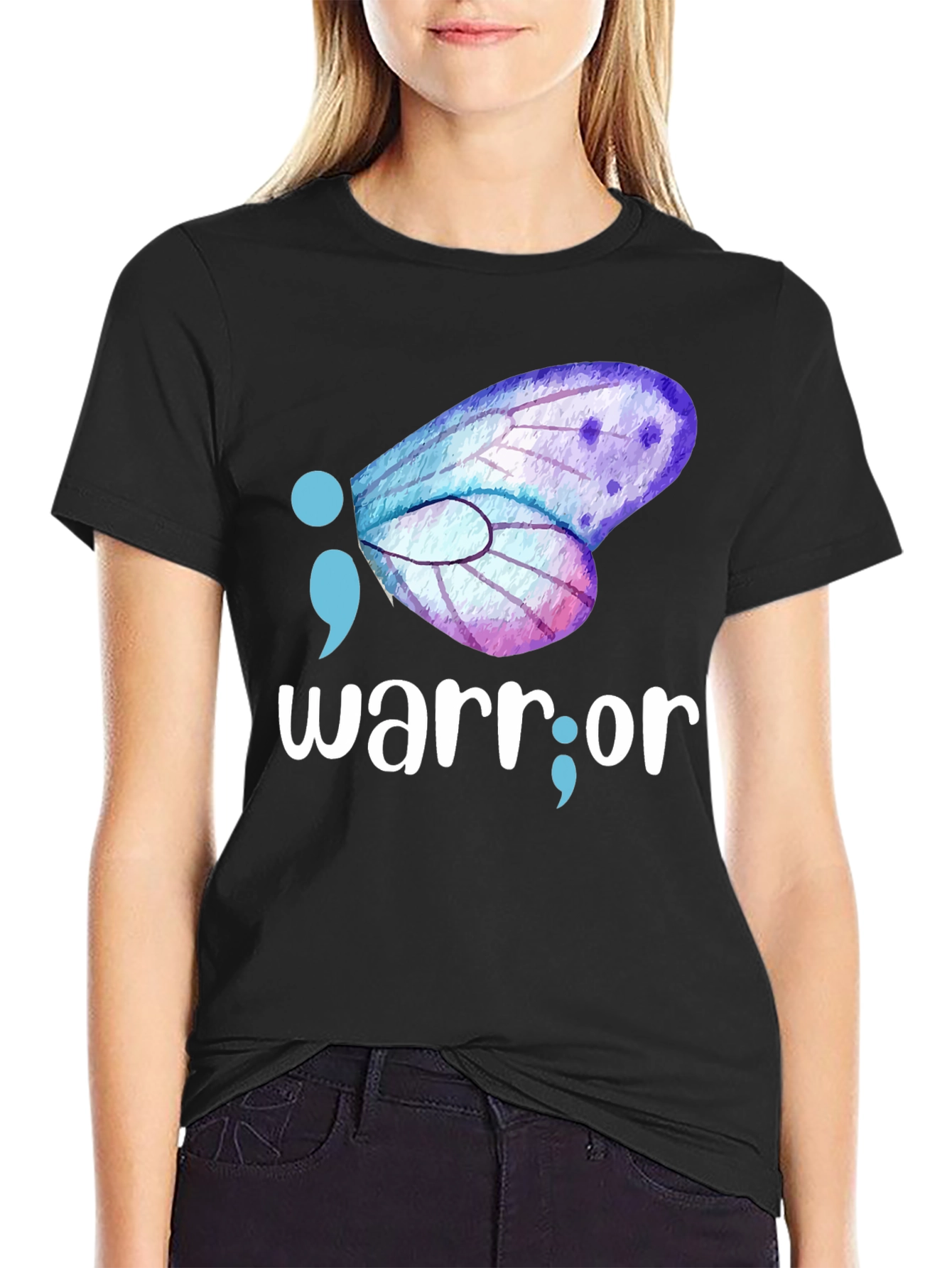 Warrior Semipcolon Butterfly Graphic Tee