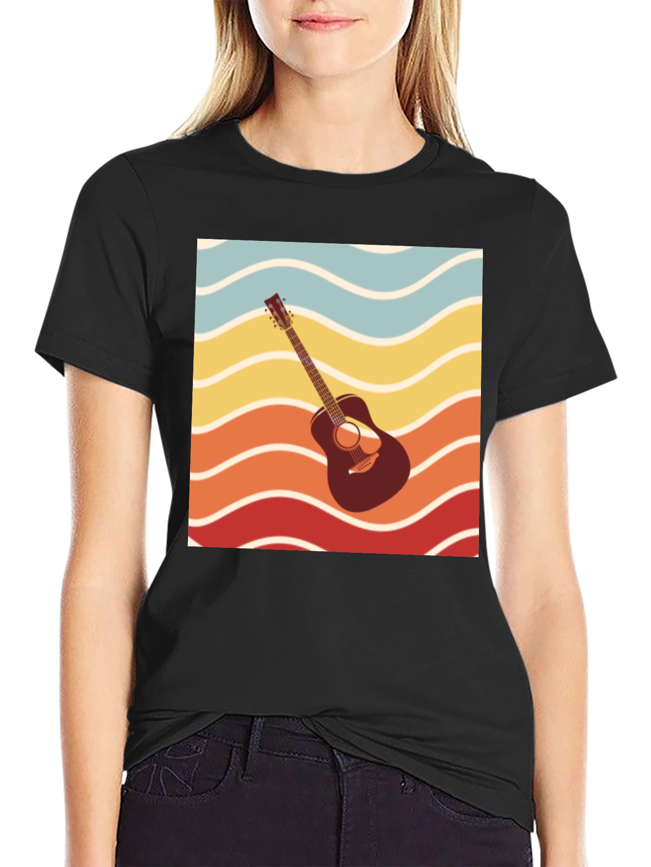 Retro Guitar Wave Graphic Tee