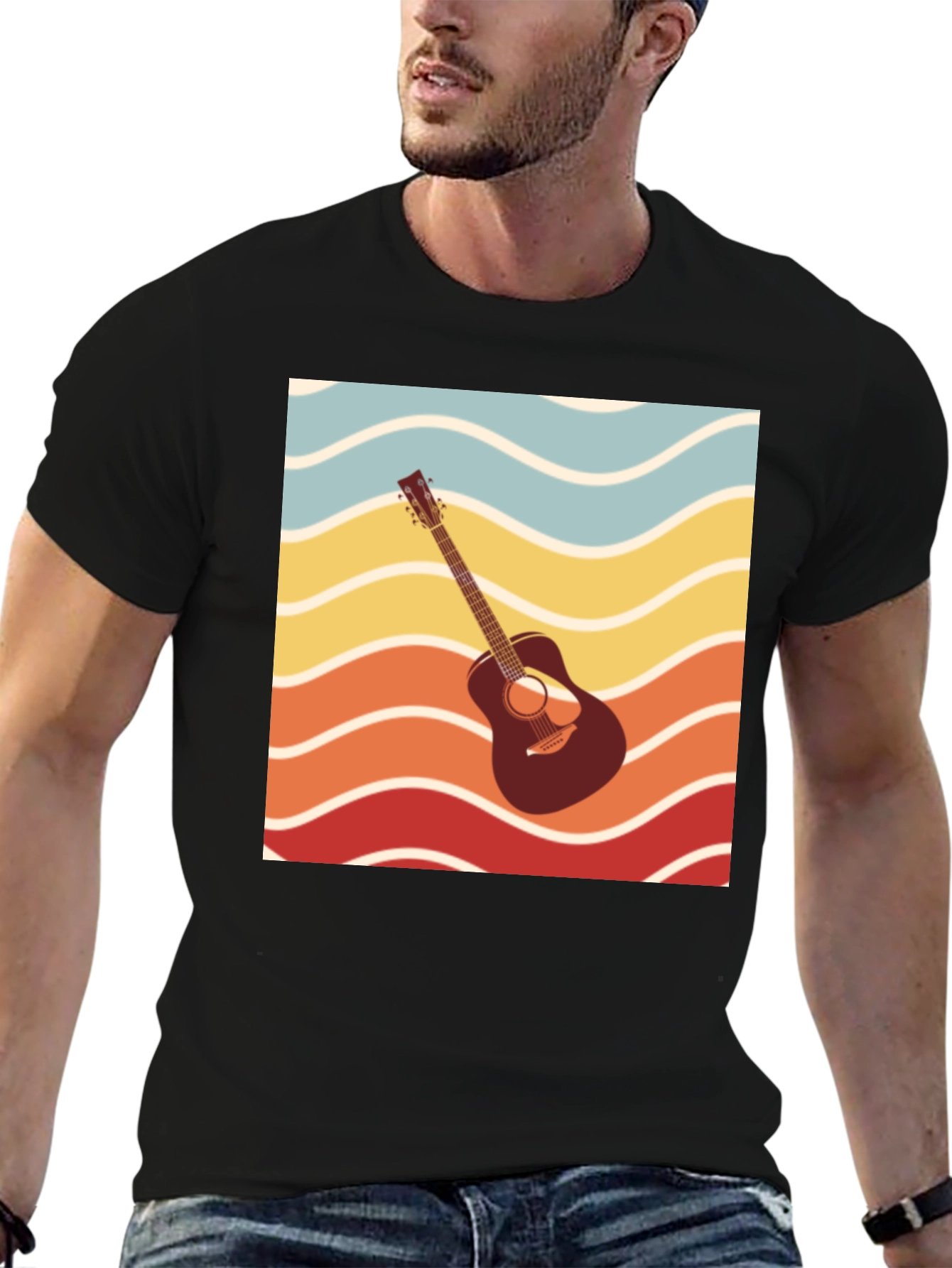 Retro Guitar Wave Graphic Tee