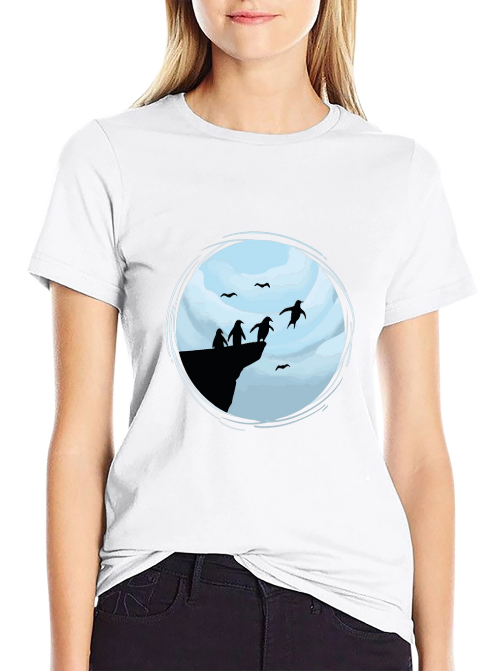 Penguin Cliff Black T-Shirt