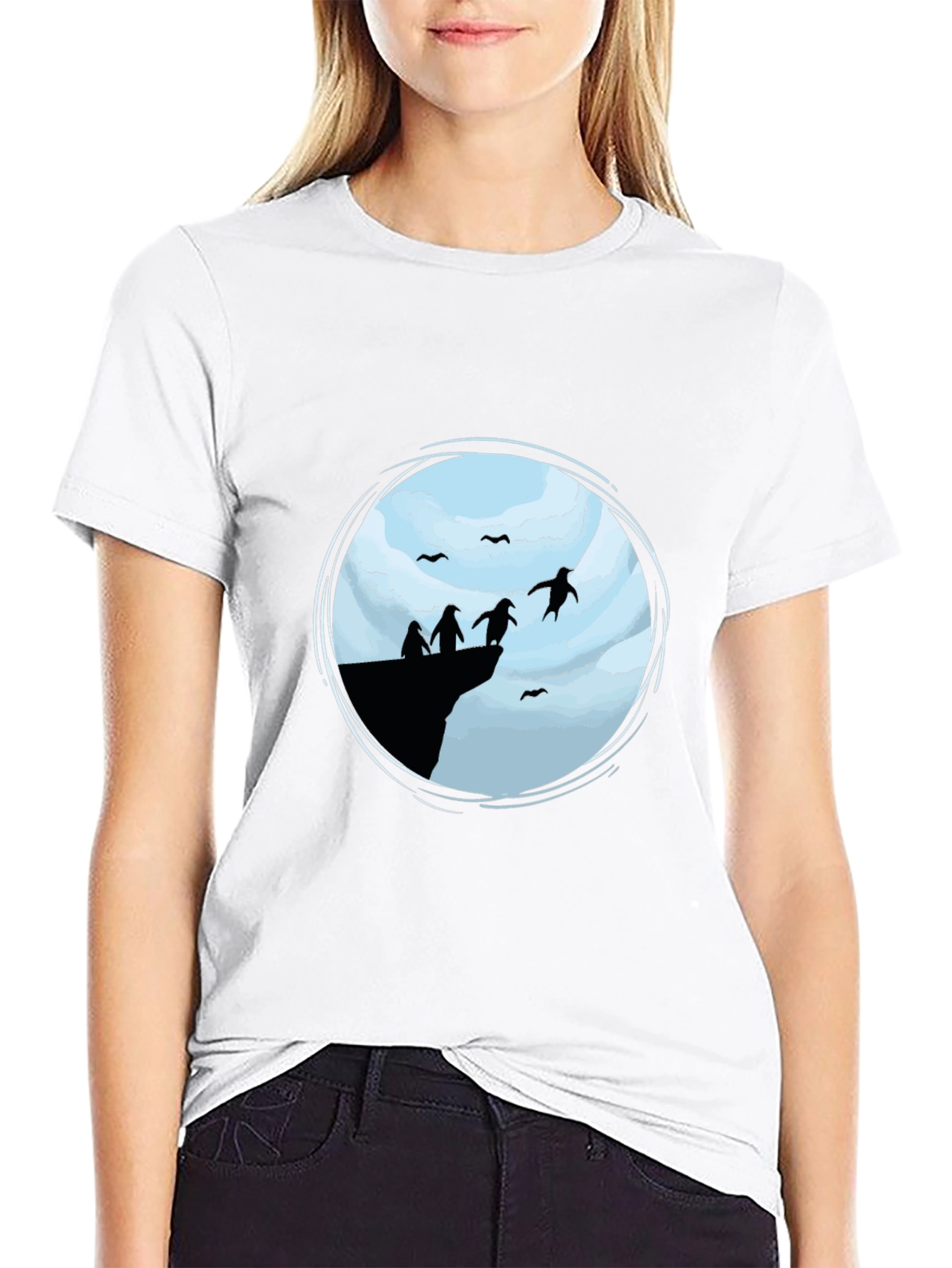 Penguin Cliff Black T-Shirt