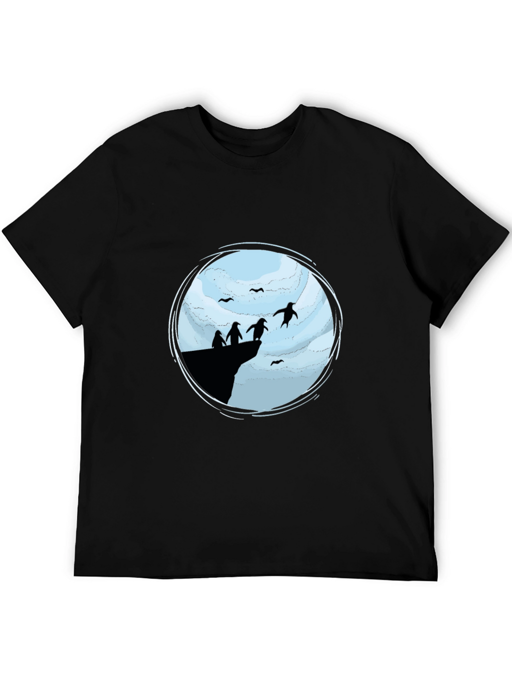 Penguin Cliff Black T-Shirt