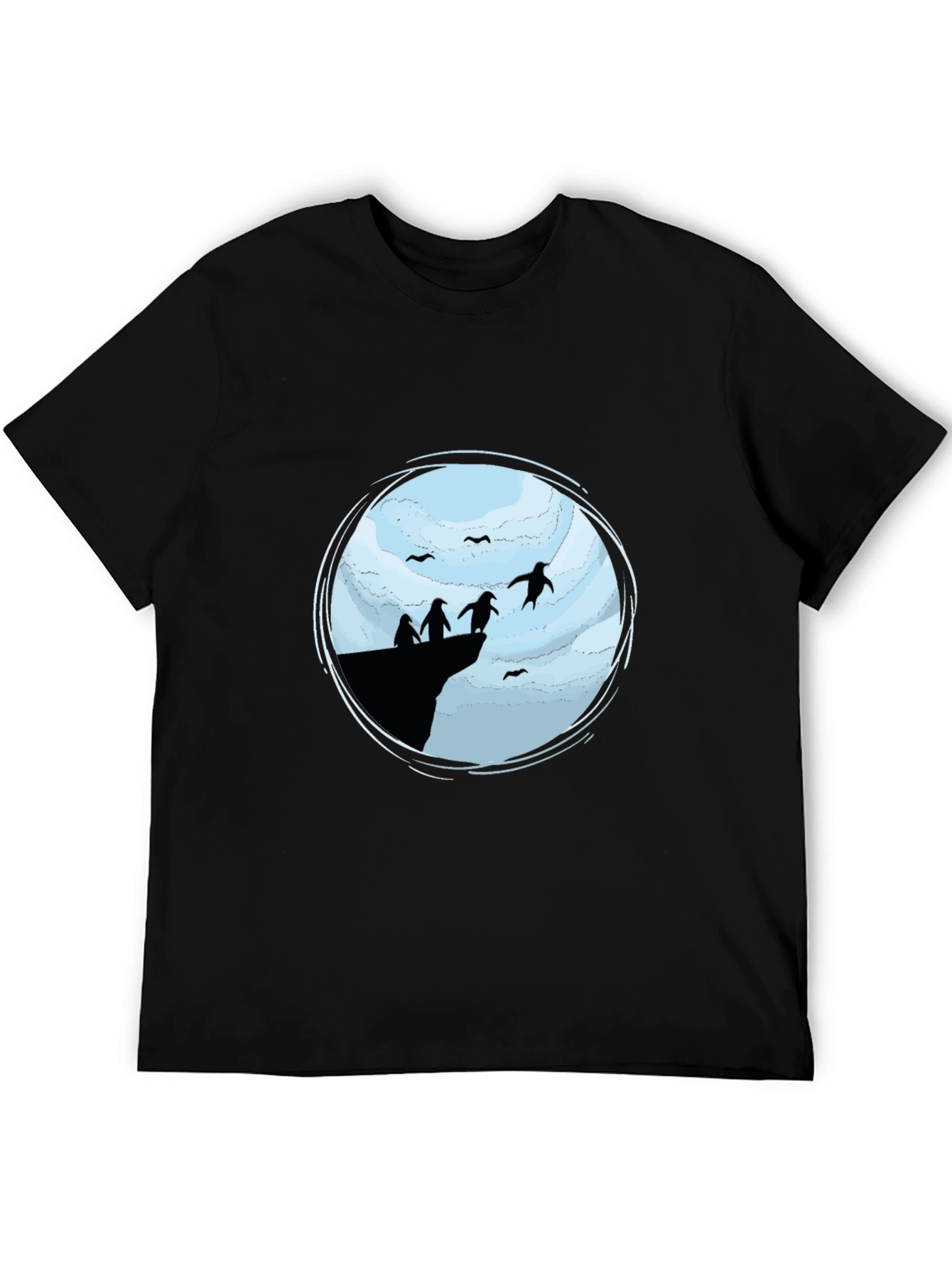 Penguin Cliff Black T-Shirt
