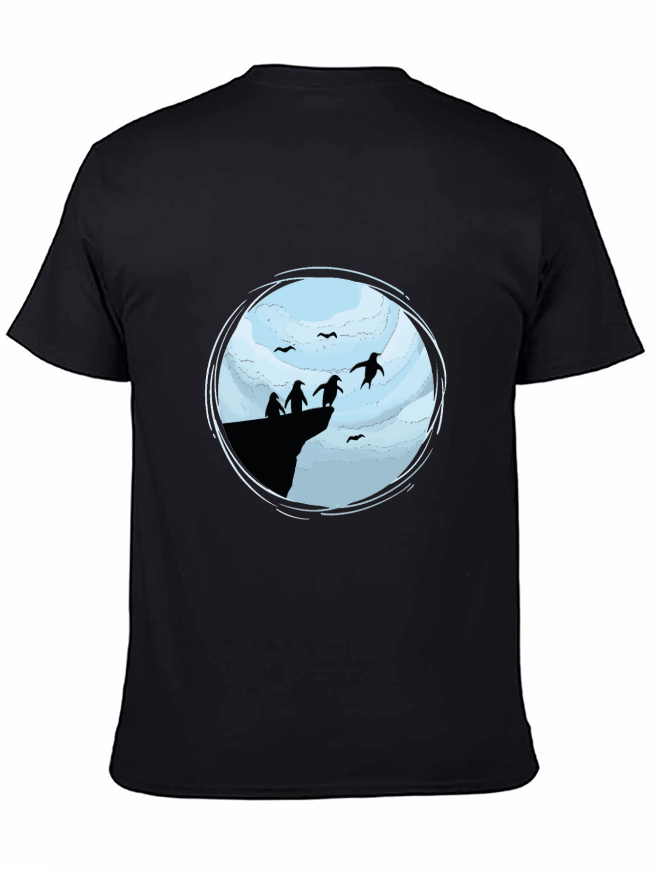 Penguin Cliff Black T-Shirt