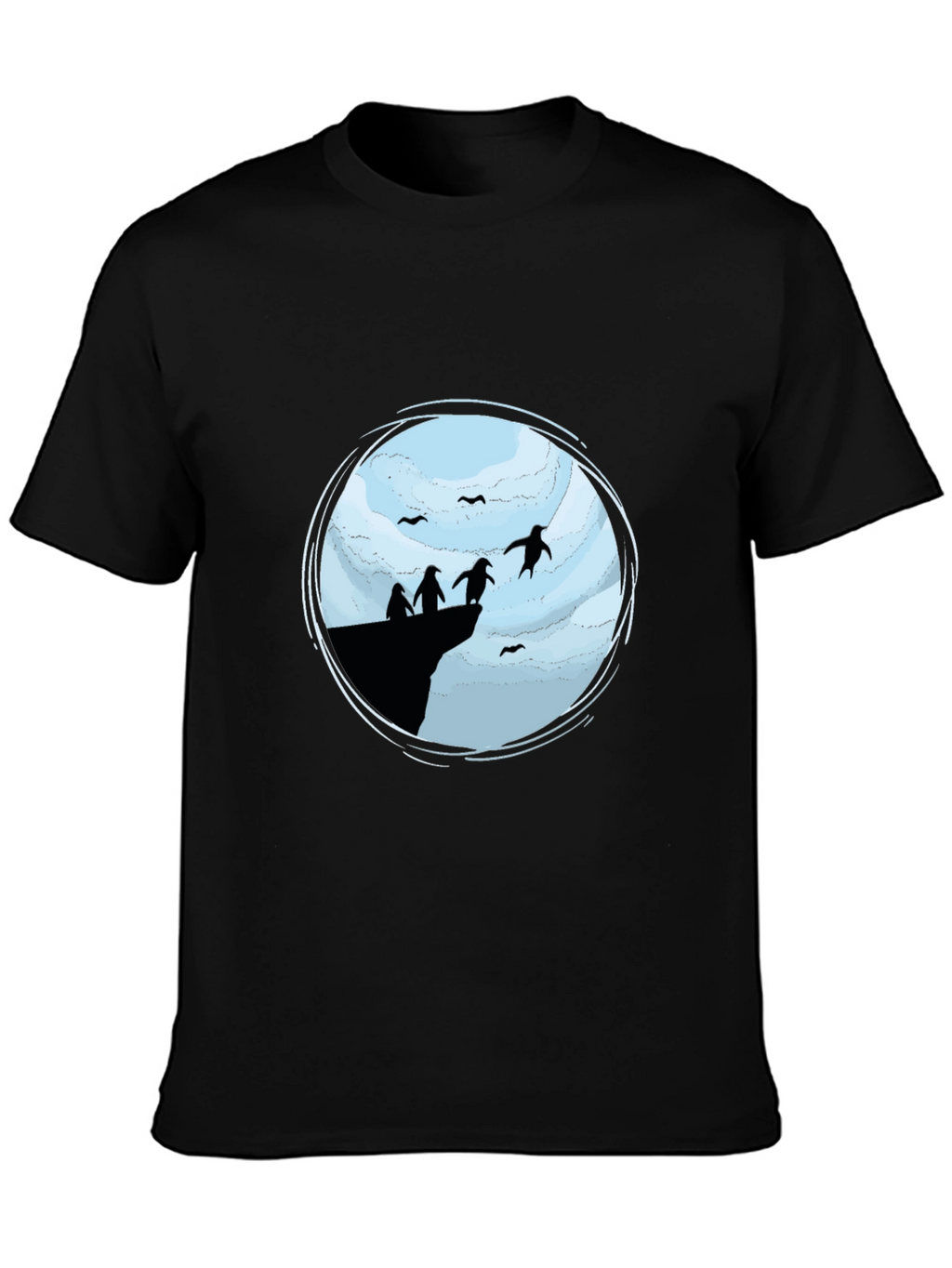 Penguin Cliff Black T-Shirt
