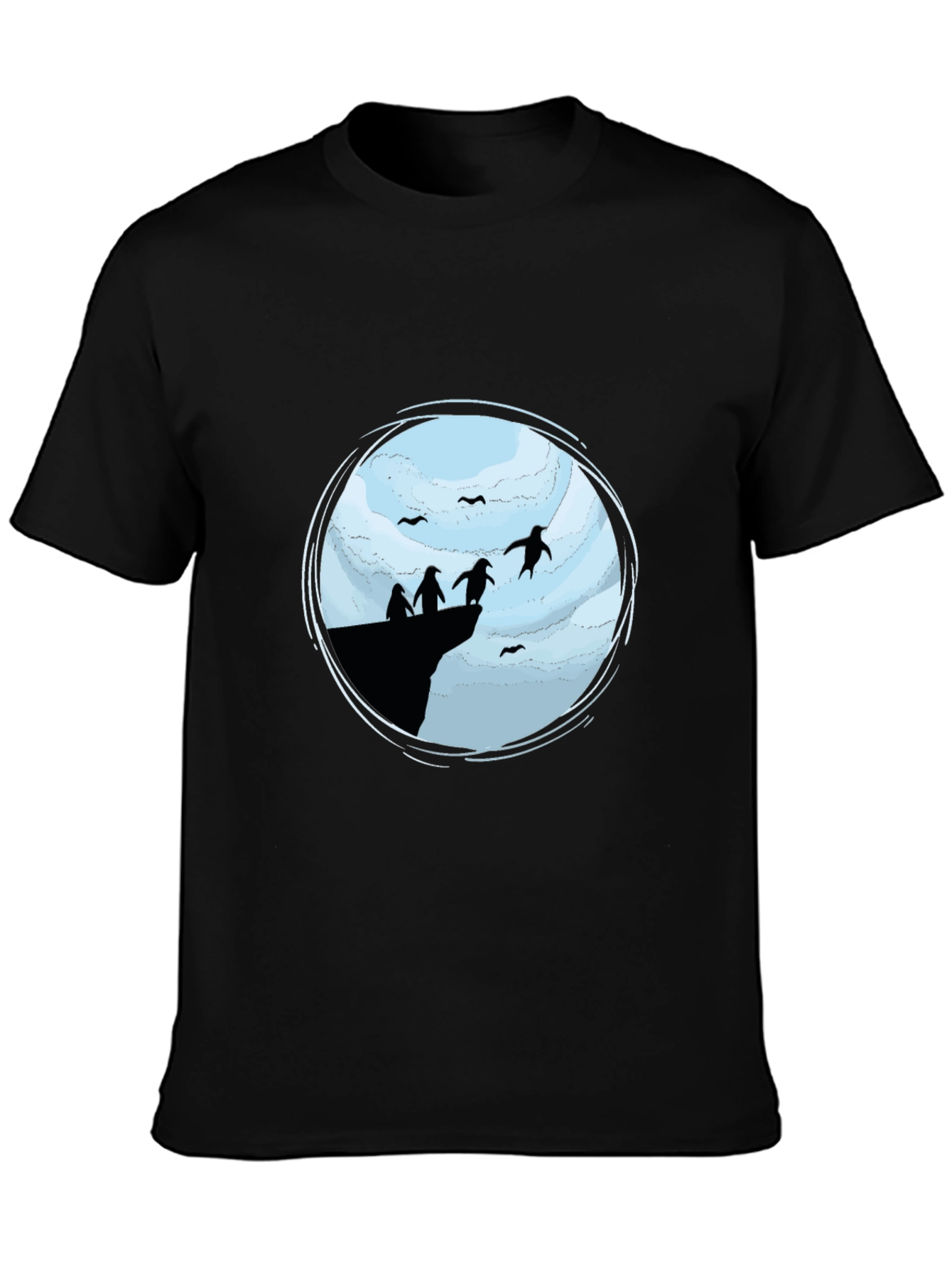 Penguin Cliff Black T-Shirt