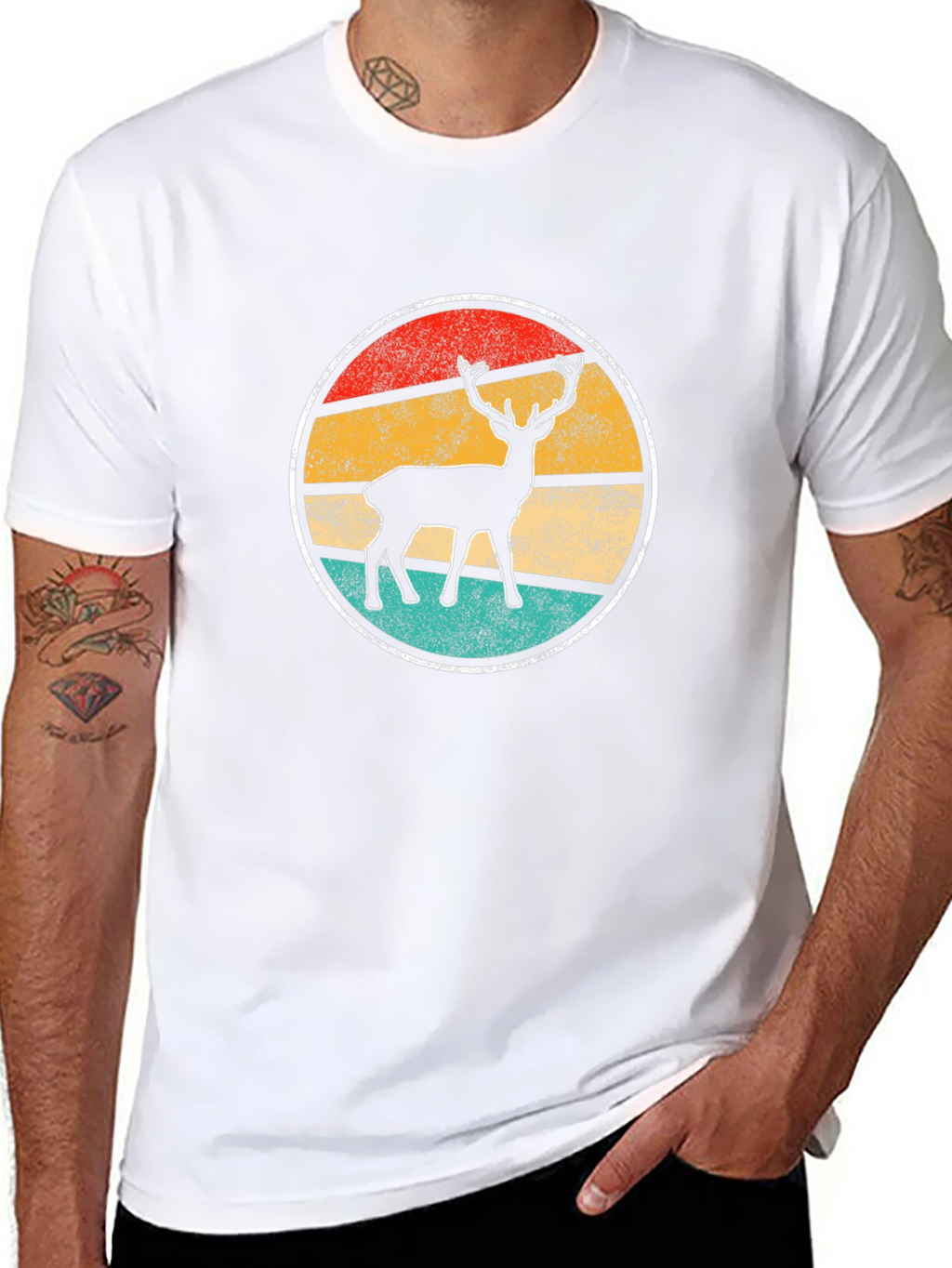 Retro Deer Graphic Tee - Nature Inspired T-Shirt